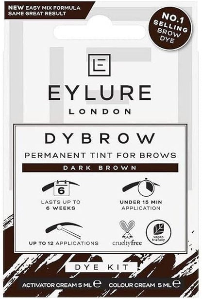 Eylure Dybrow Permanent Tint for Brows Dye Kit Dark Brown