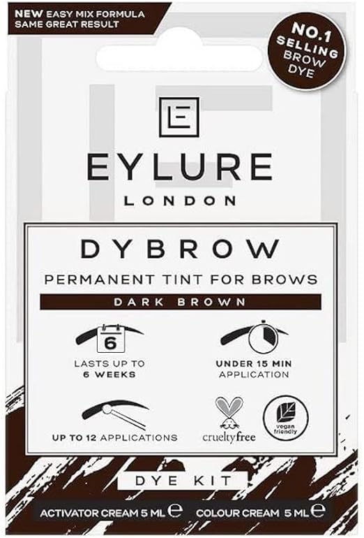 Eylure Dybrow Permanent Tint for Brows Dye Kit Dark Brown
